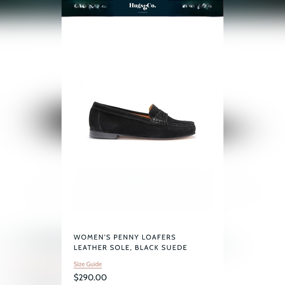 Hugs & Co Classic Black Women's Loafers Sz 38 (US 7) Suede Leather Sole